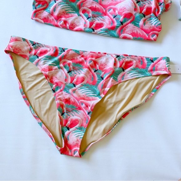 Old Navy | Bandeau Bikini 2-Piece Swim Set Flamingo Fun Pink New 3X Plus Size - Picture 7 of 14